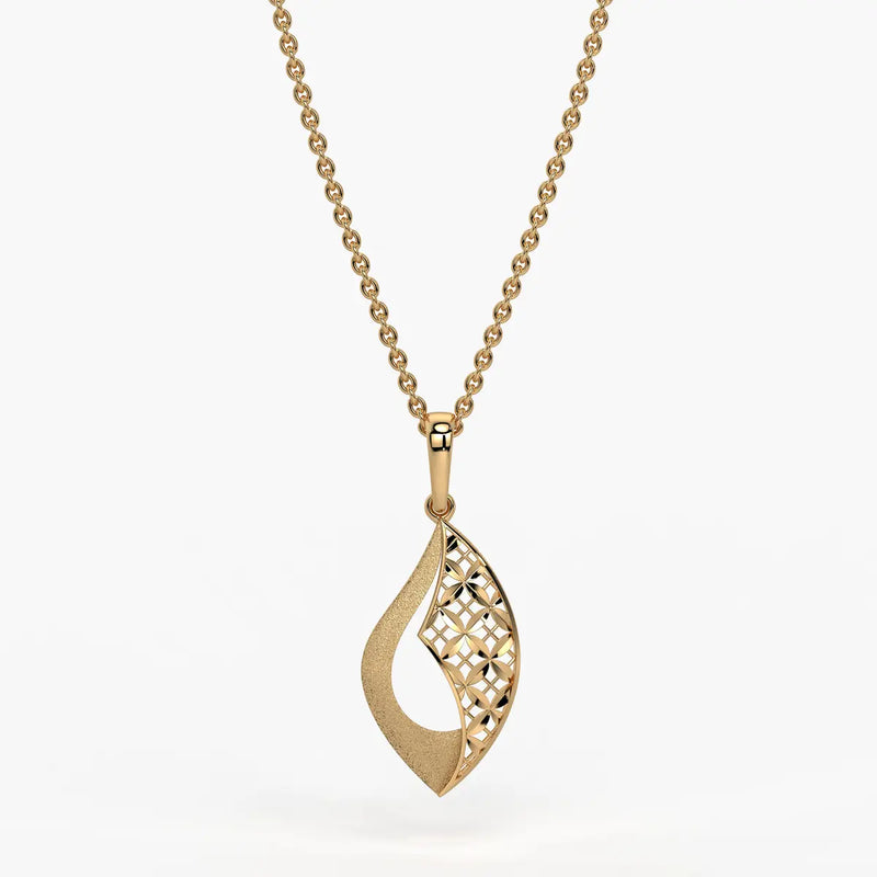 Textured Leaf Drop Pendant