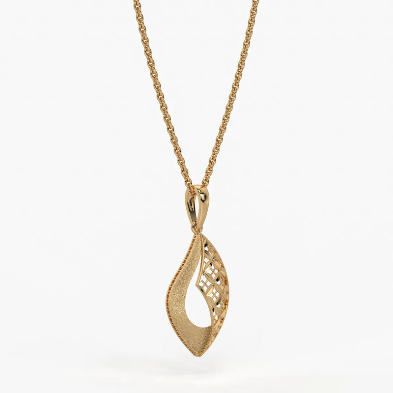 Textured Leaf Drop Pendant