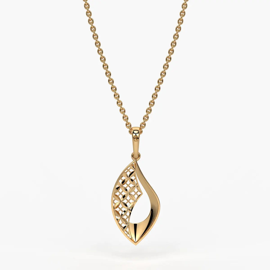 Textured Leaf Drop Pendant
