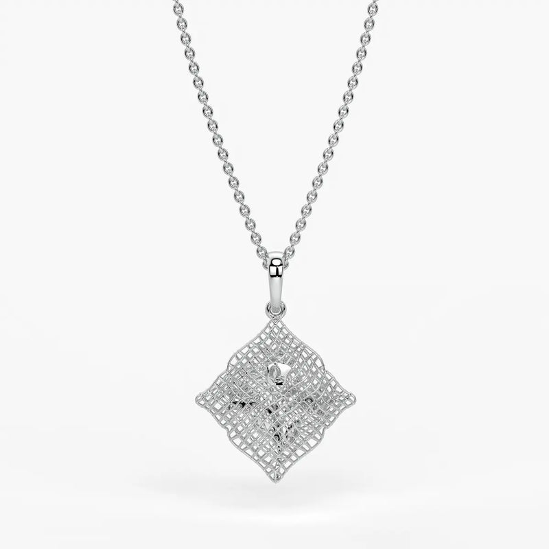Floravelle Diamond Lattice Bloom Pendant