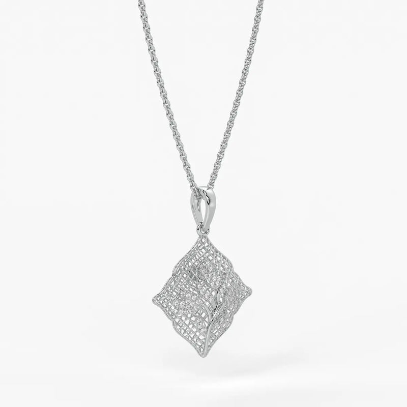 Floravelle Diamond Lattice Bloom Pendant