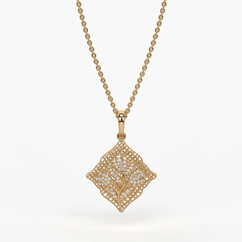 Floravelle Diamond Lattice Bloom Pendant