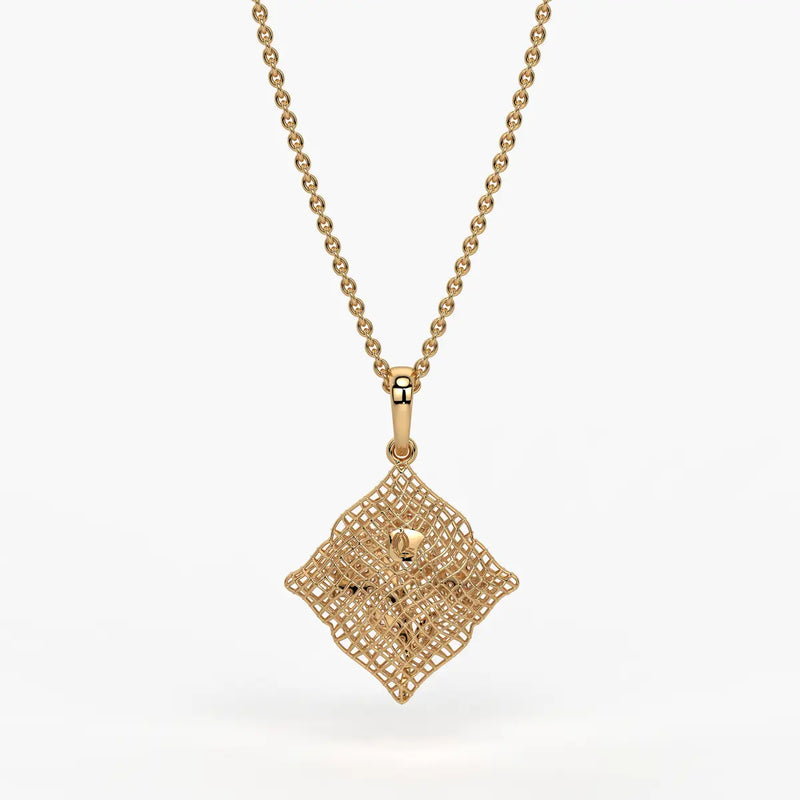Floravelle Diamond Lattice Bloom Pendant