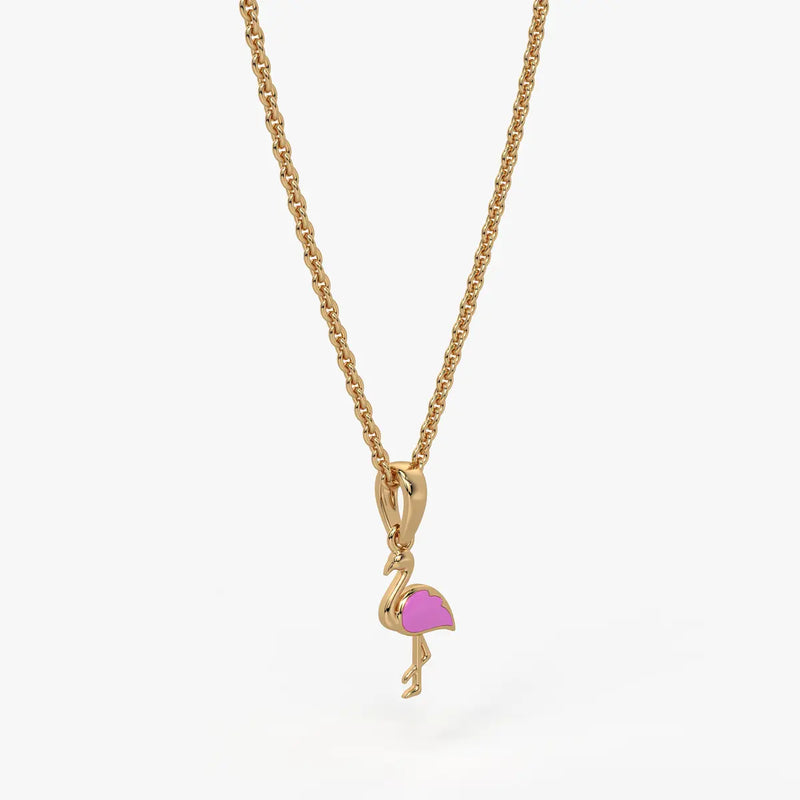 Blush Swan Flamingo Charm Pendant