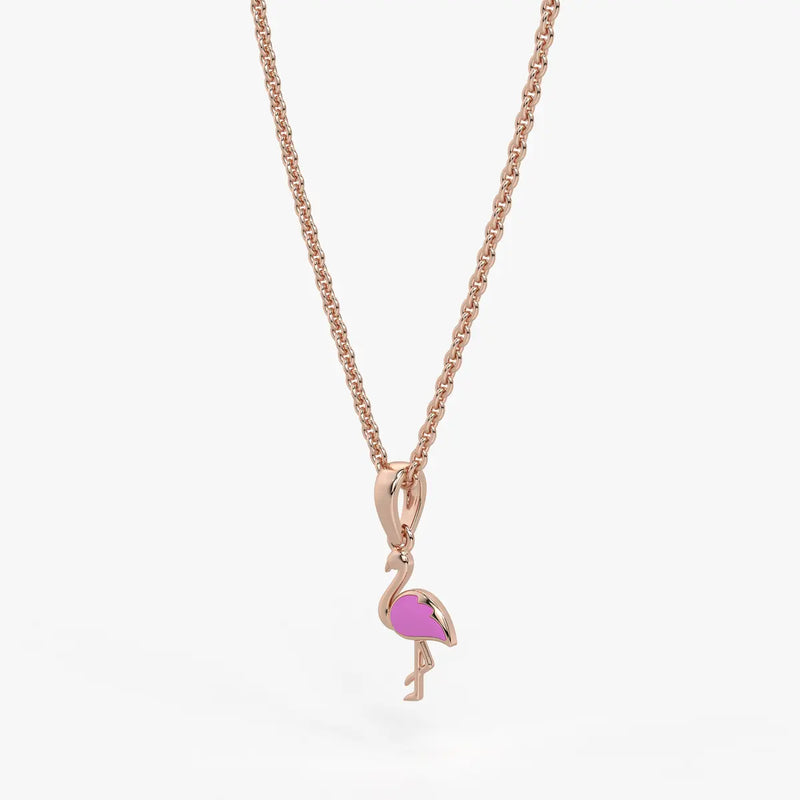 Blush Swan Flamingo Charm Pendant