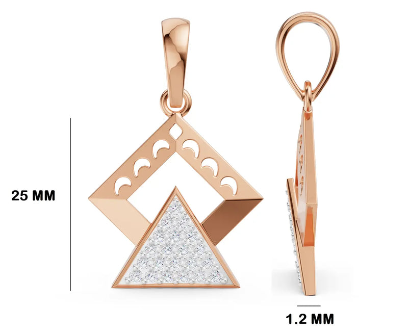 Pyramid Lattice Diamond Pendant