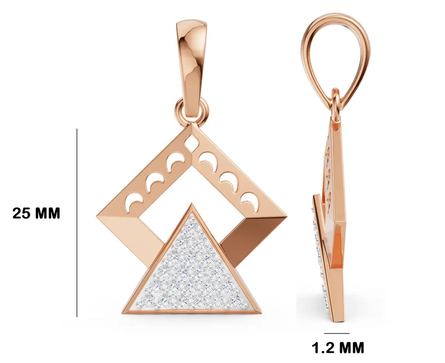 Pyramid Lattice Diamond Pendant