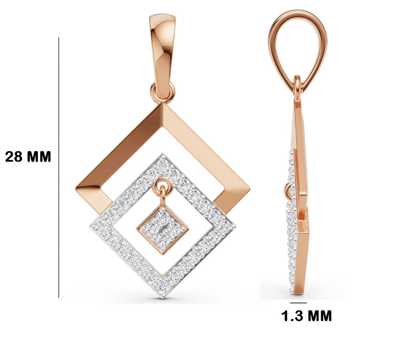 Concentric Quadrant Diamond Pendant