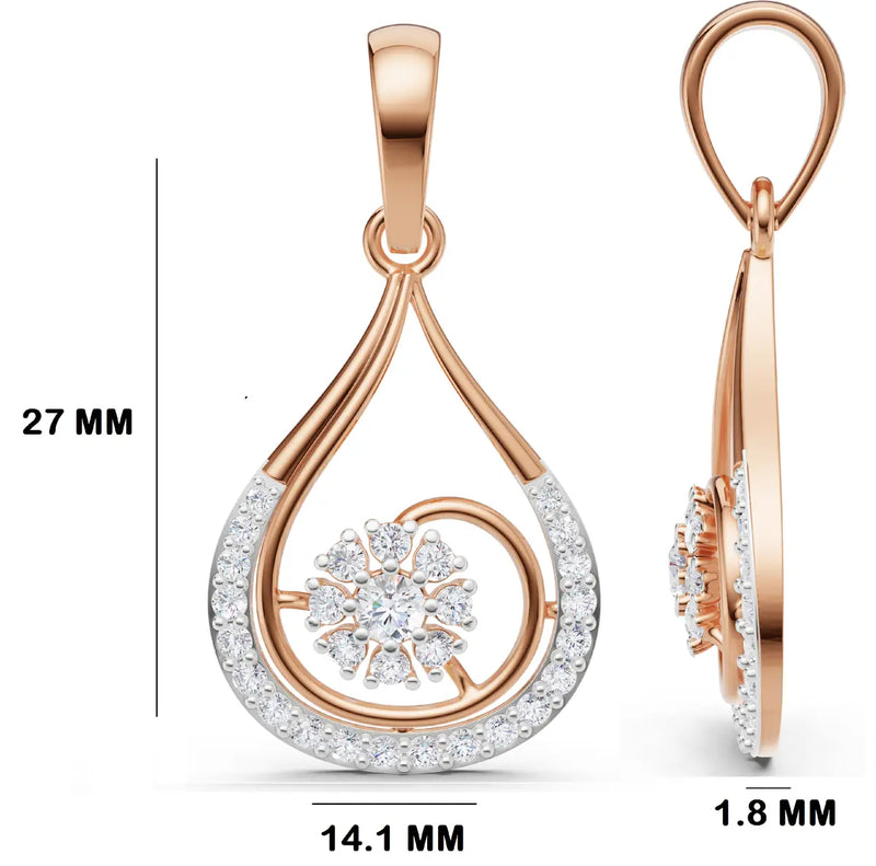 Solstice Whirl Floral Diamond Pendant