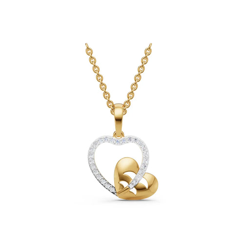 Caelia Dual Heart Diamond Pendant