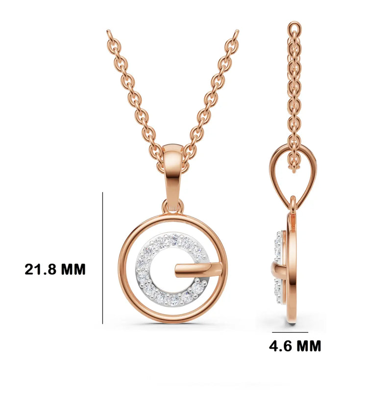 Orbital Letter G Diamond Pendant