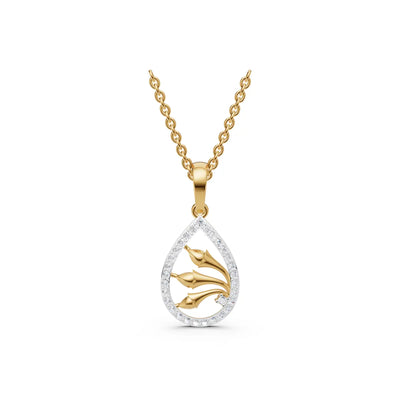 Calla Lily Teardrop Diamond Pendant
