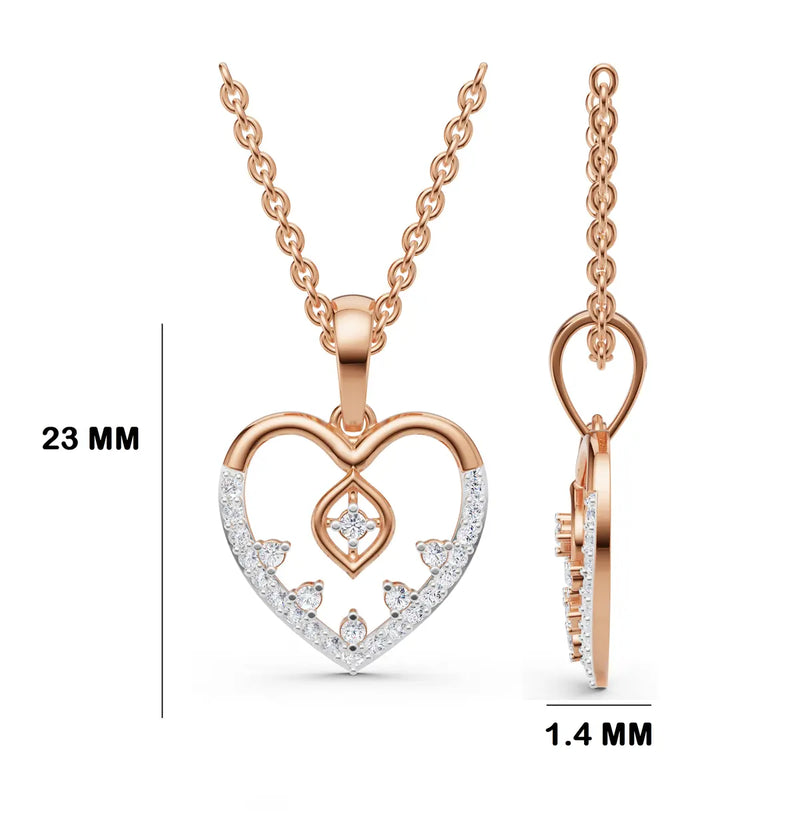 Zia Tiara Heart Diamond Pendant