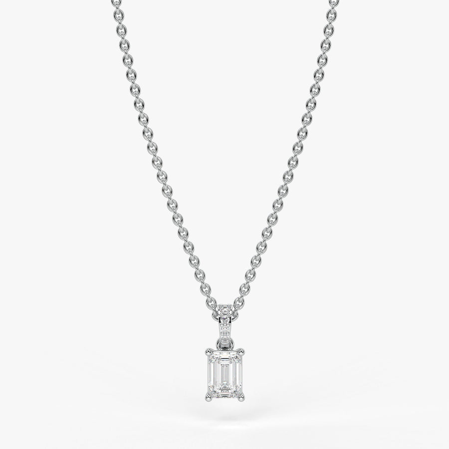 Avera Emerald Diamond Drop Pendant