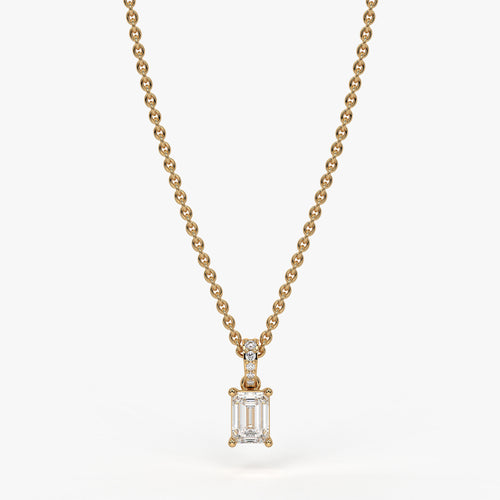 Avera Emerald Diamond Drop Pendant