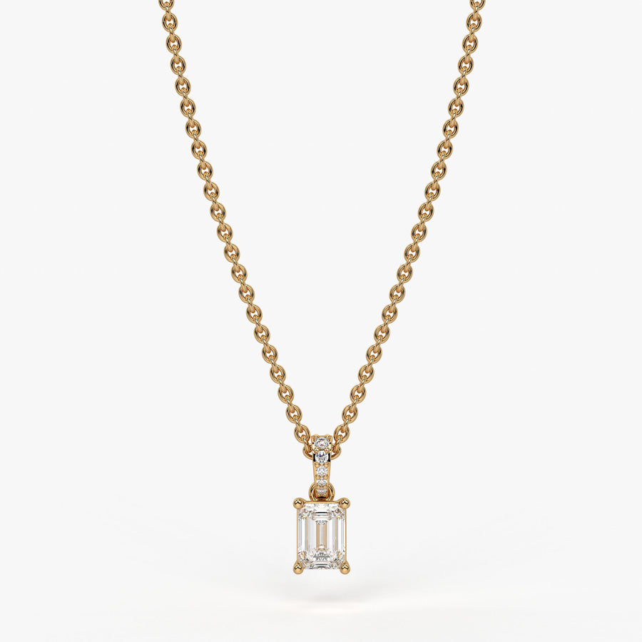 Avera Emerald Diamond Drop Pendant