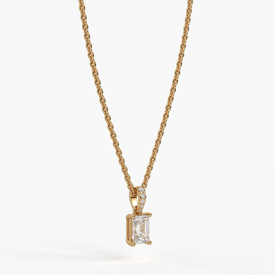 Avera Emerald Diamond Drop Pendant