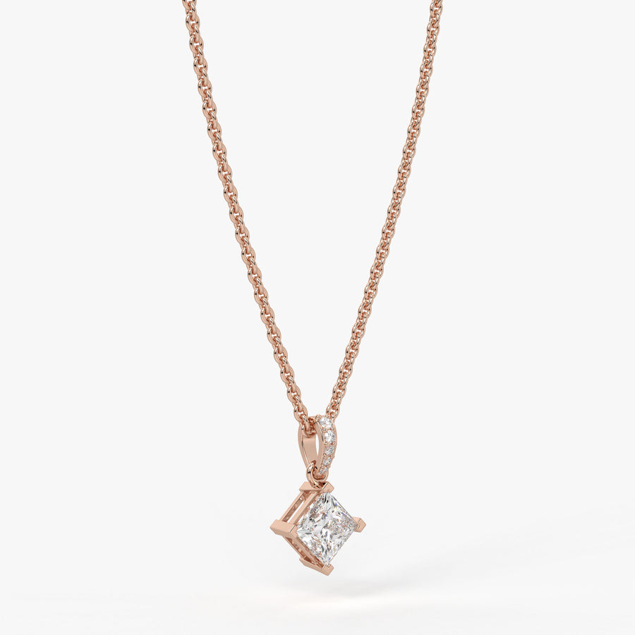 Zayelle Princess Diamond Tilt Pendant