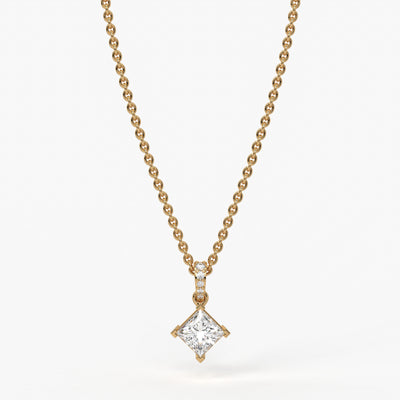 Zayelle Princess Diamond Tilt Pendant
