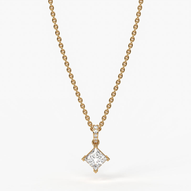 Zayelle Princess Diamond Tilt Pendant