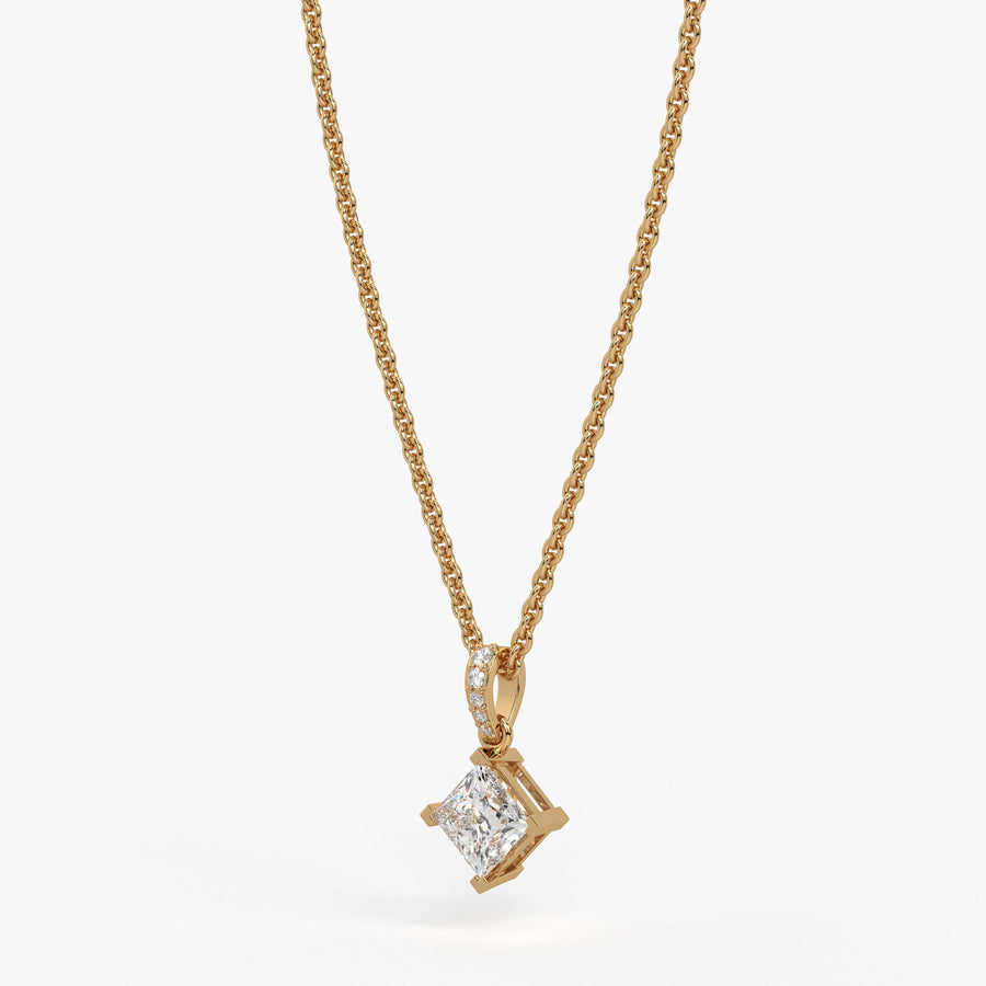 Zayelle Princess Diamond Tilt Pendant