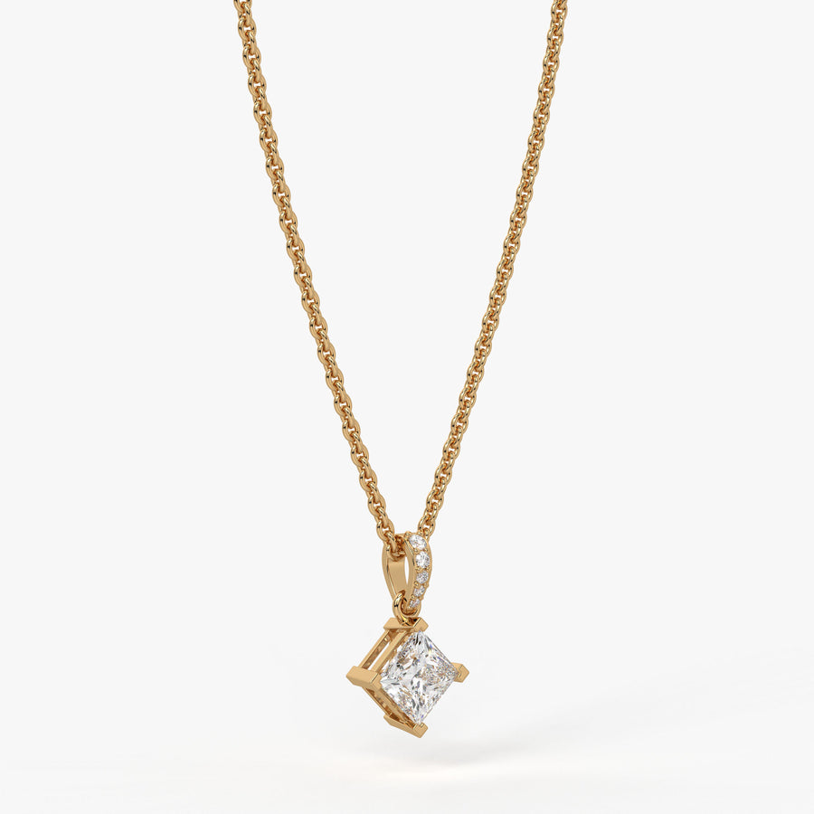 Zayelle Princess Diamond Tilt Pendant