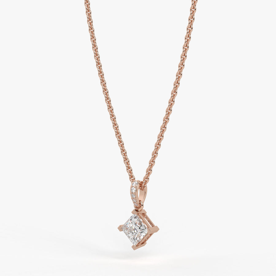 Zayelle Princess Diamond Tilt Pendant