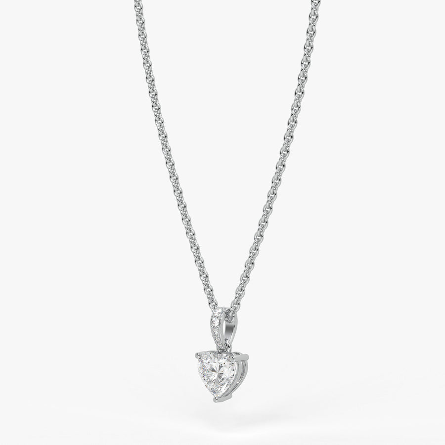 Amielle Heart Diamond Drop Pendant