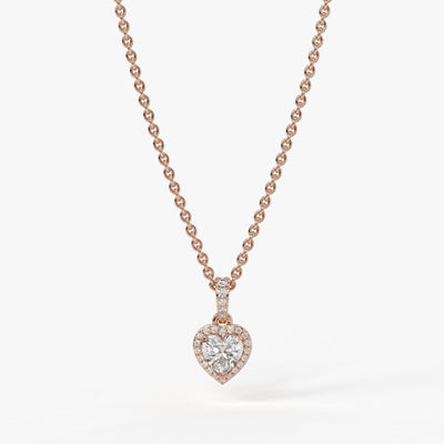 Veloura Heart Halo Diamond Pendant