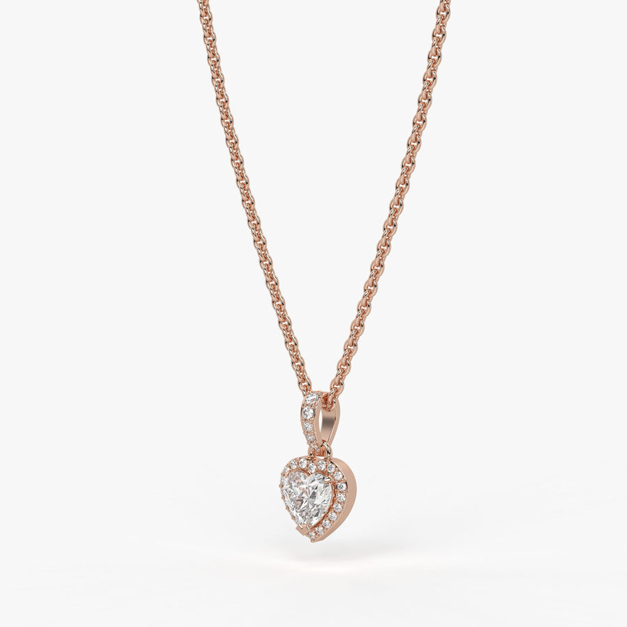 Veloura Heart Halo Diamond Pendant