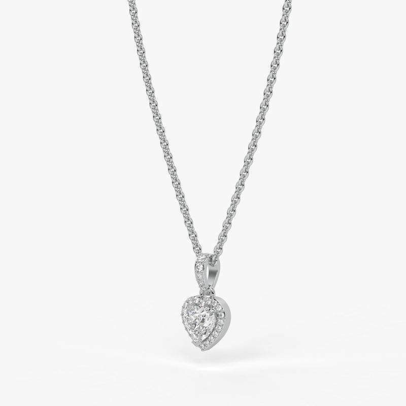 Veloura Heart Halo Diamond Pendant