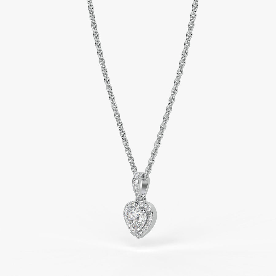 Veloura Heart Halo Diamond Pendant