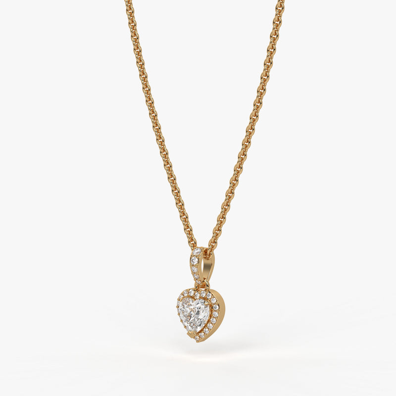 Veloura Heart Halo Diamond Pendant