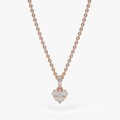 Eirabelle Round Cluster Heart Diamond Pendant