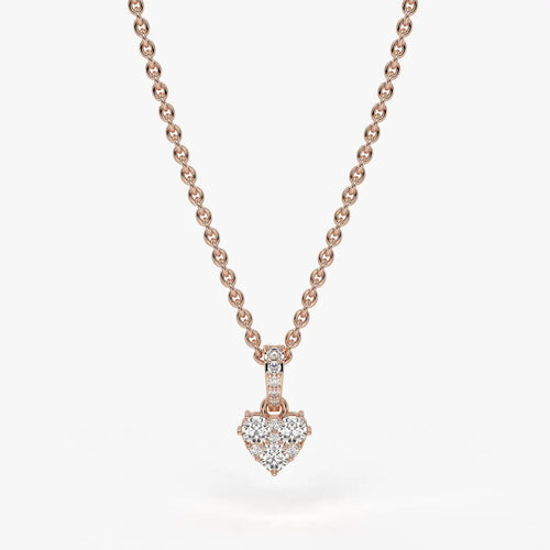 Eirabelle Round Cluster Heart Diamond Pendant