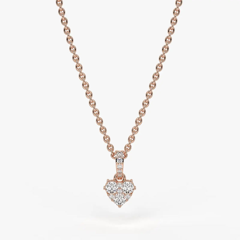 Eirabelle Round Cluster Heart Diamond Pendant