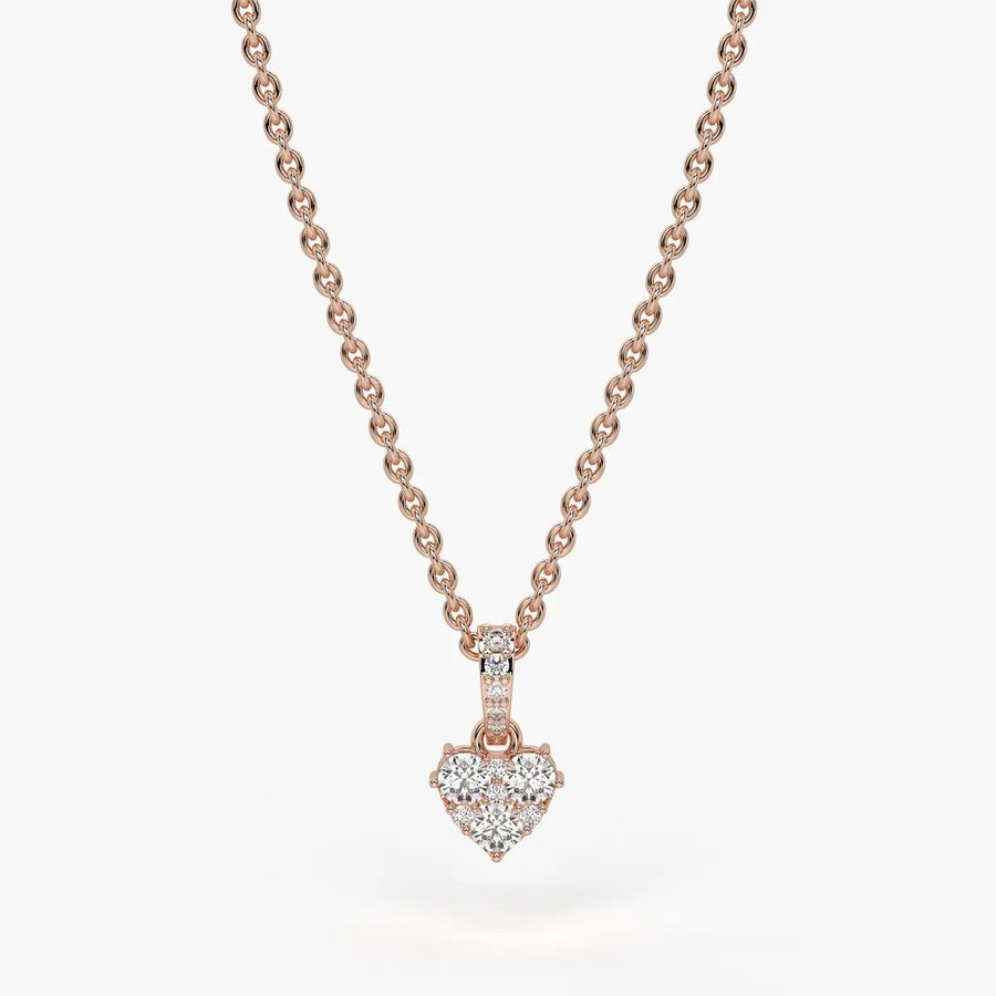 Eirabelle Round Cluster Heart Diamond Pendant