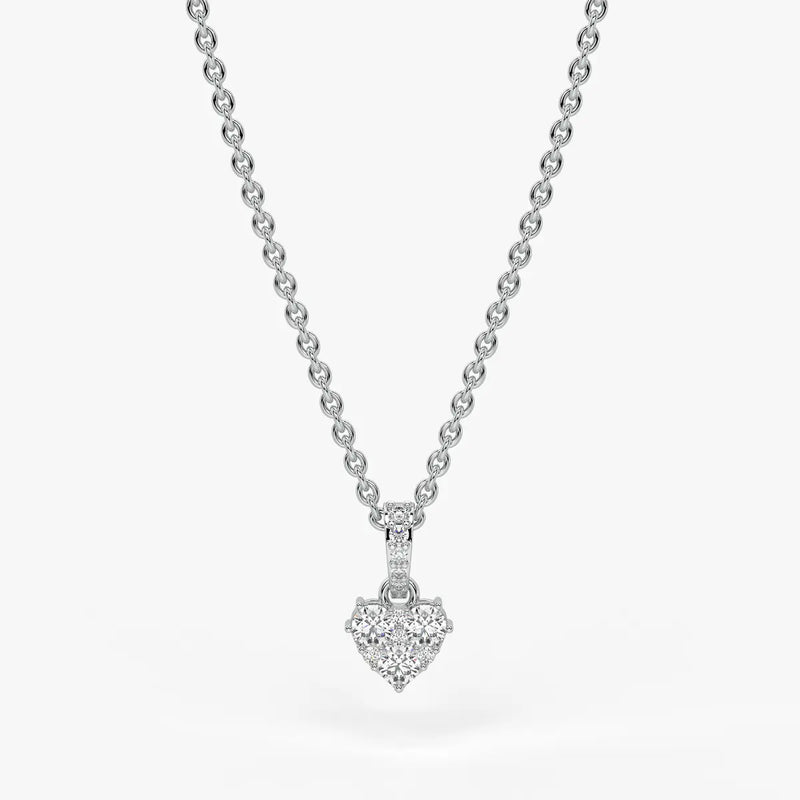 Eirabelle Round Cluster Heart Diamond Pendant