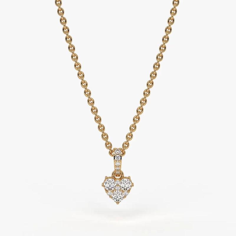 Eirabelle Round Cluster Heart Diamond Pendant