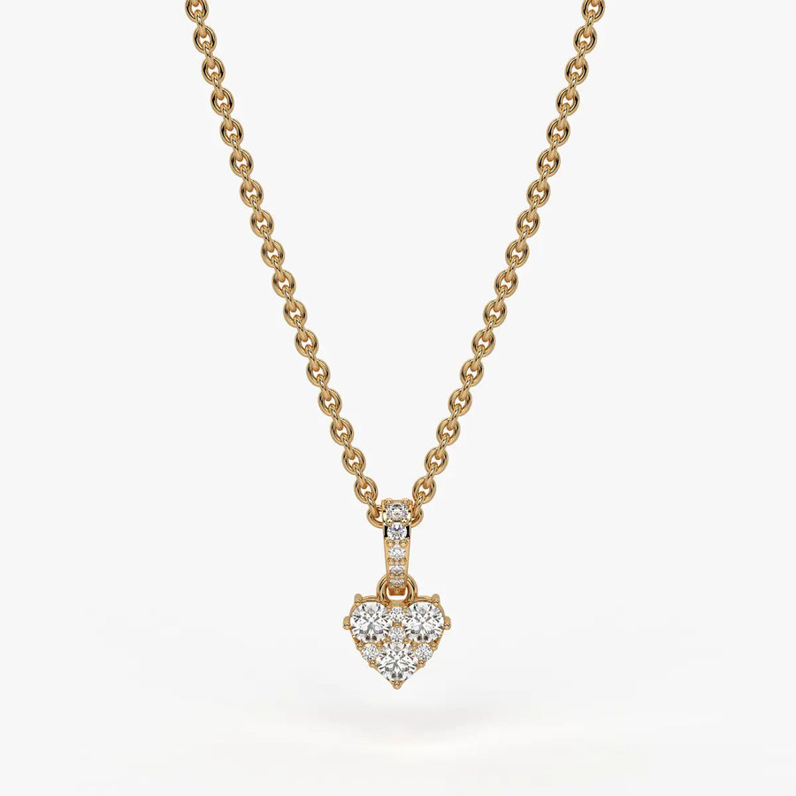 Eirabelle Round Cluster Heart Diamond Pendant