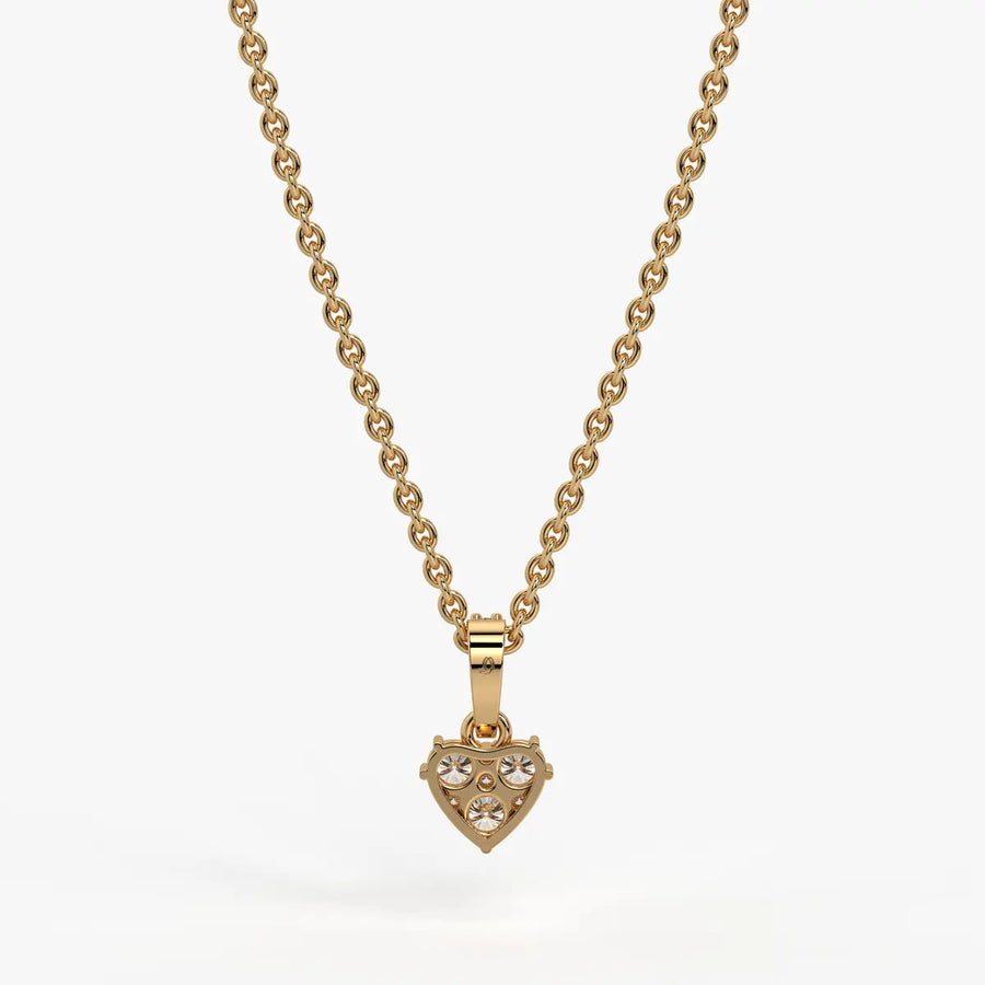 Eirabelle Round Cluster Heart Diamond Pendant