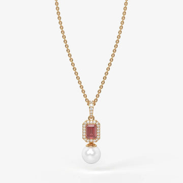 Scarlet Regent Pearl Drop Necklace