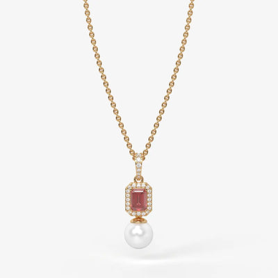 Scarlet Regent Pearl Drop Necklace
