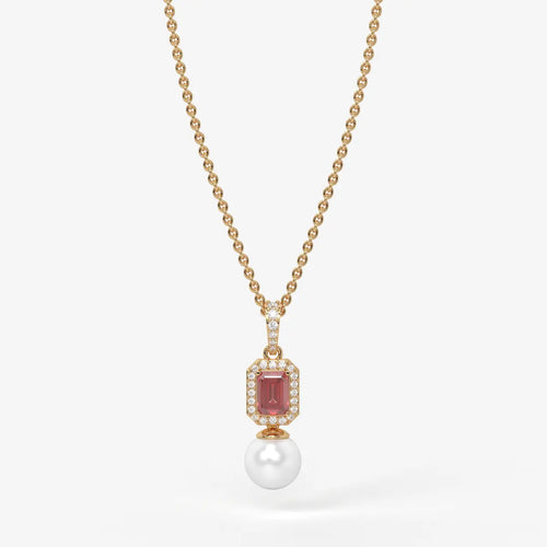 Scarlet Regent Pearl Drop Necklace