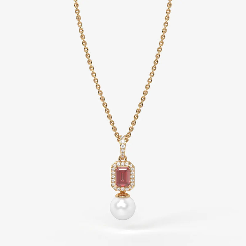 Scarlet Regent Pearl Drop Necklace