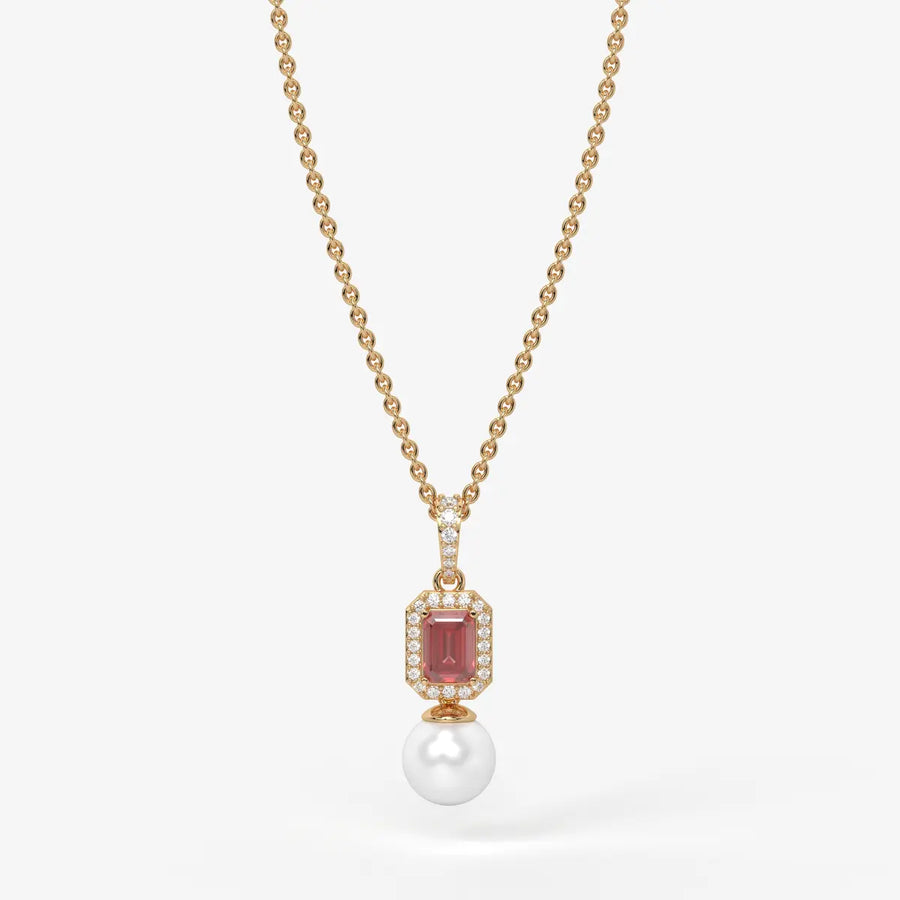 Scarlet Regent Pearl Drop Necklace