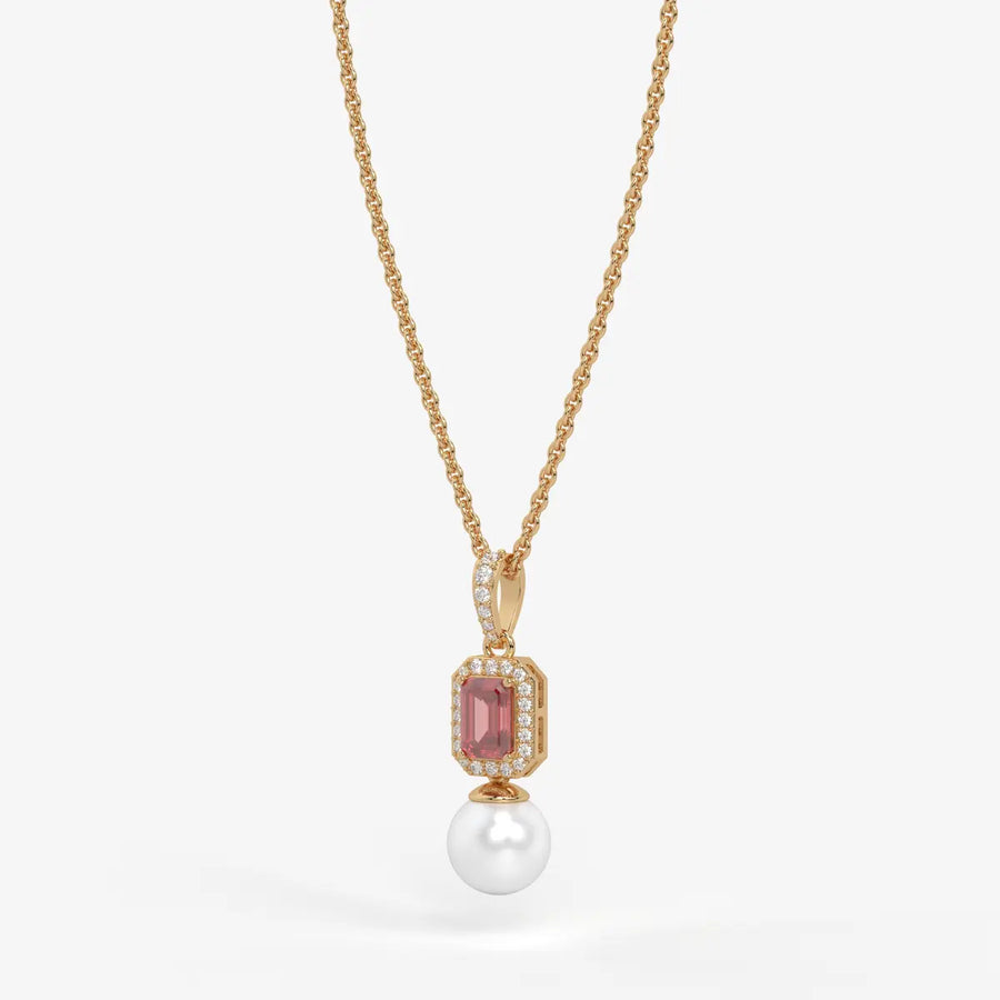 Scarlet Regent Pearl Drop Necklace