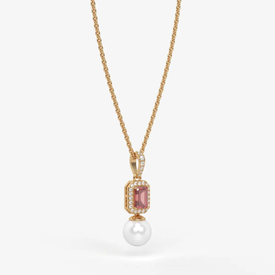 Scarlet Regent Pearl Drop Necklace