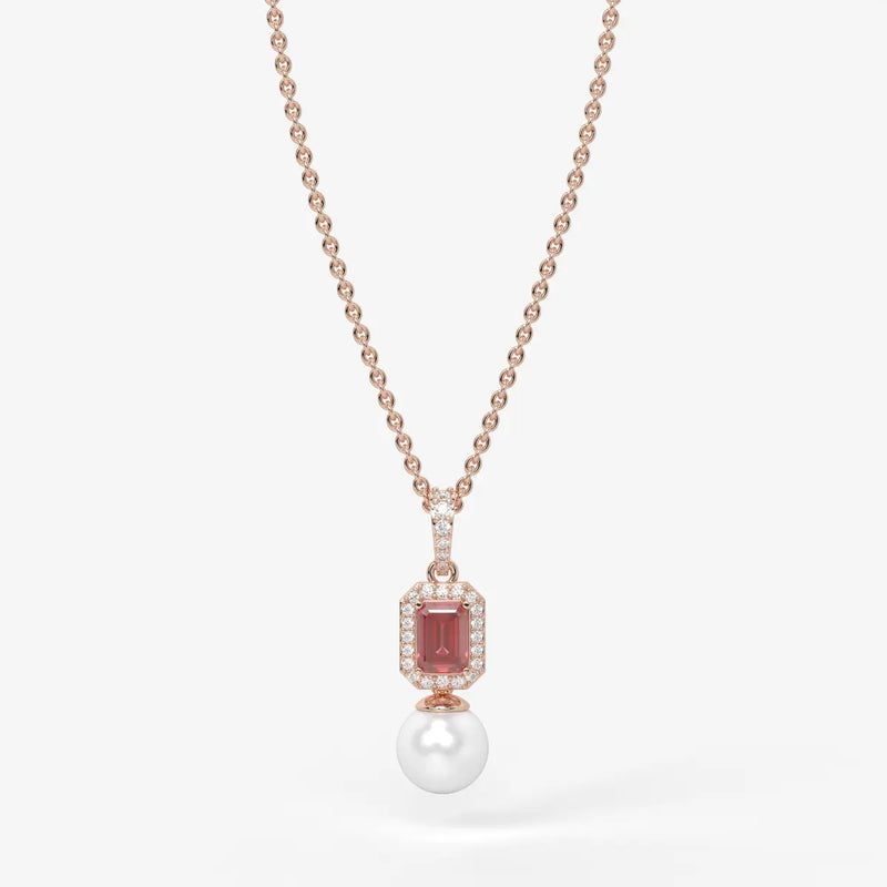 Scarlet Regent Pearl Drop Necklace