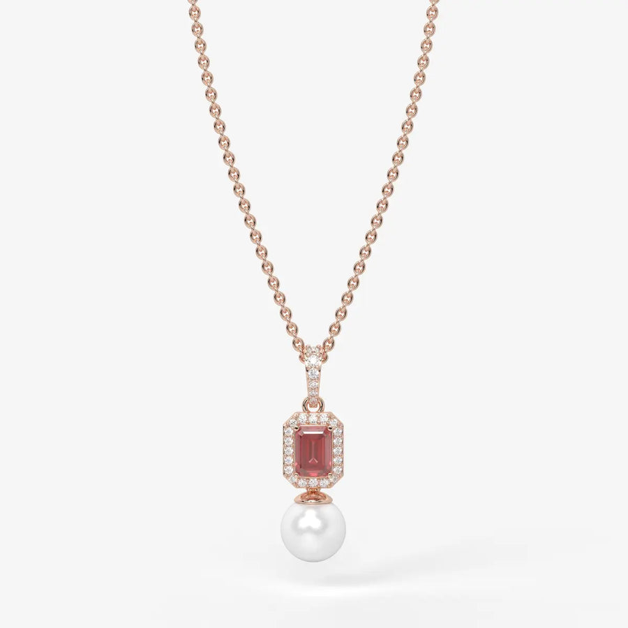 Scarlet Regent Pearl Drop Necklace